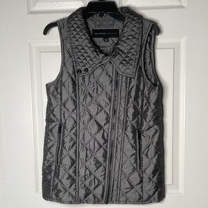 Marc New York Andrew Marc Quilted Gray Zip Up Puffer Vest